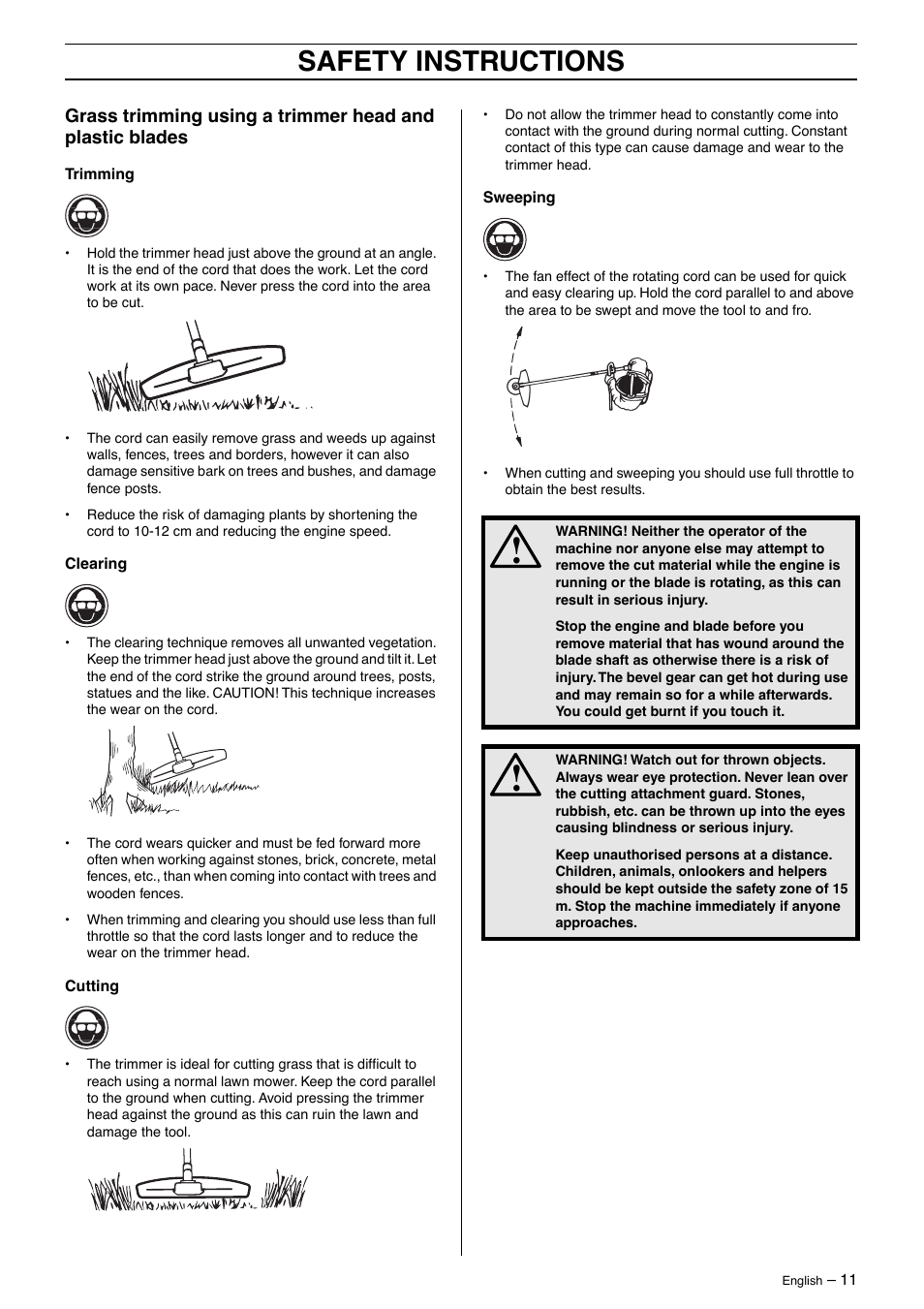 Safety instructions | Jonsered GT 2125 User Manual | Page 11 / 32