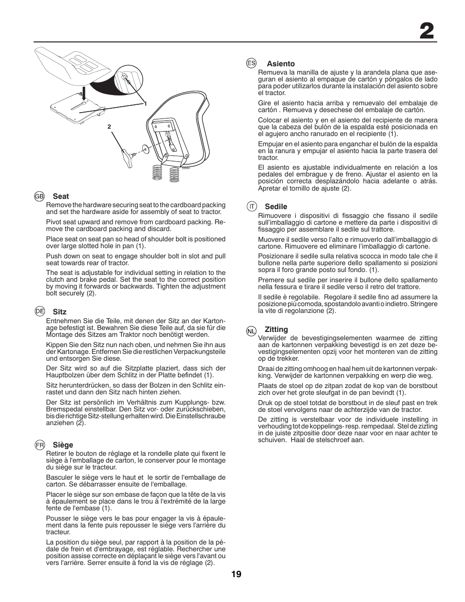 Jonsered CE LT2216 User Manual | Page 19 / 76