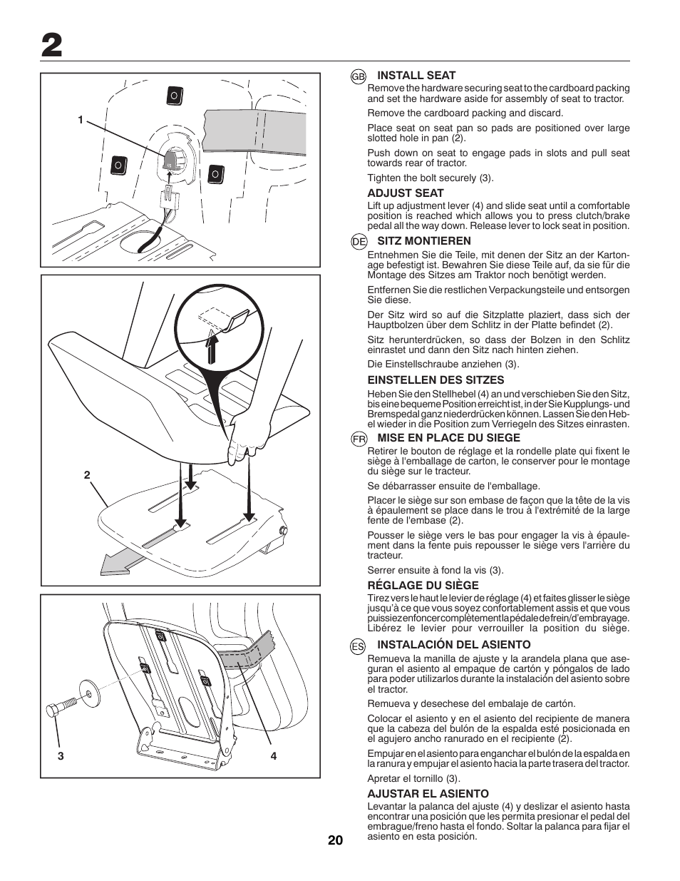 Jonsered CE LT2216 User Manual | Page 20 / 76