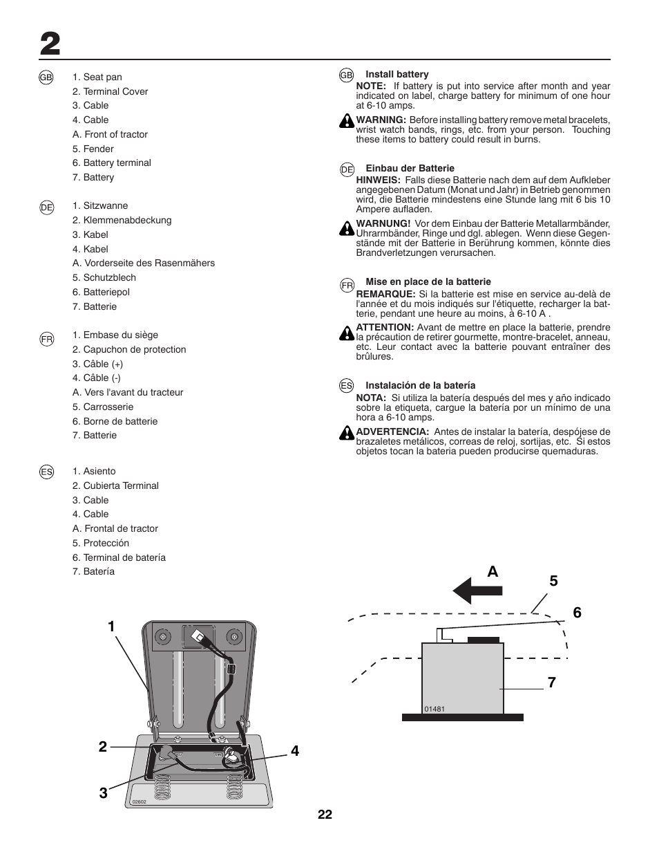 57 a | Jonsered CE LT2216 User Manual | Page 22 / 76