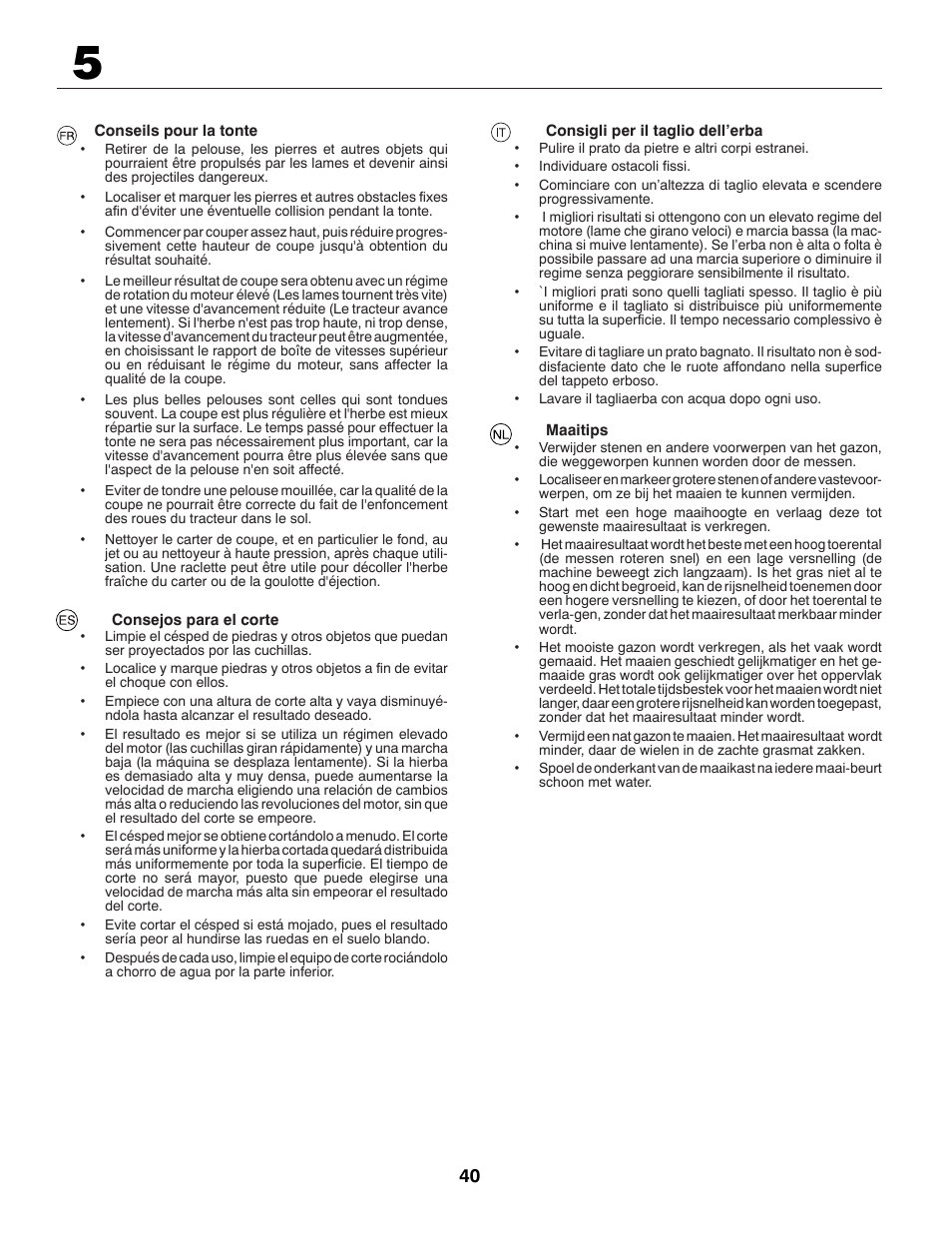 Jonsered CE LT2216 User Manual | Page 40 / 76