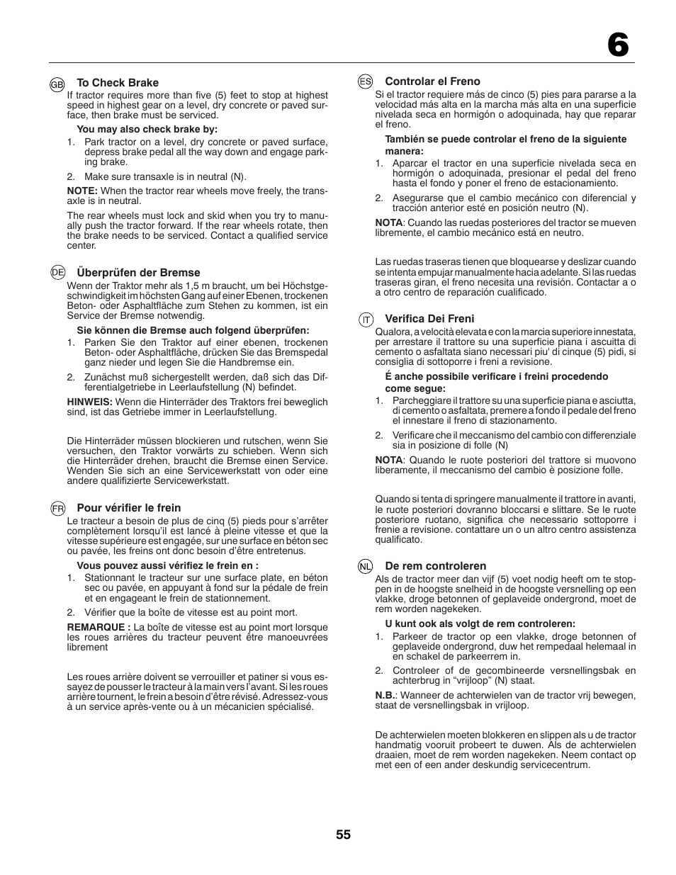 Jonsered CE LT2216 User Manual | Page 55 / 76