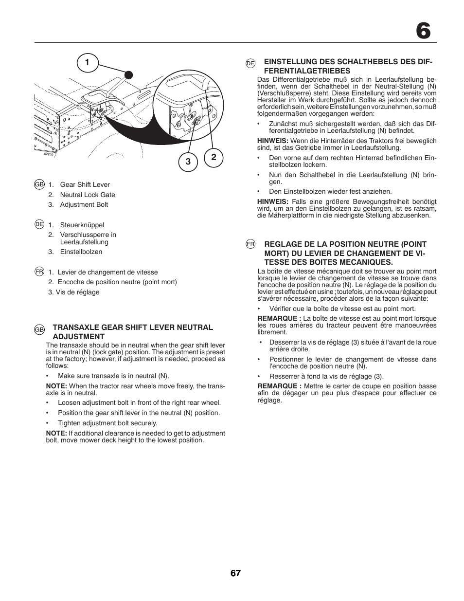 Jonsered CE LT2216 User Manual | Page 67 / 76