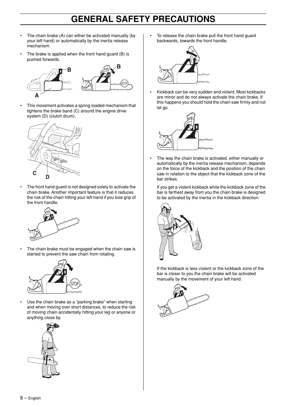 General safety precautions | Jonsered CS 2171 User Manual | Page 8 / 40