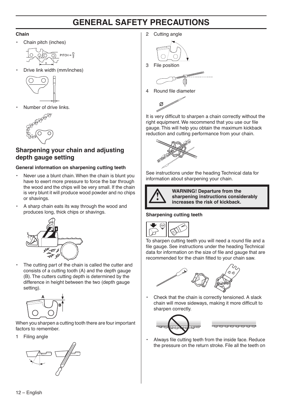 General safety precautions | Jonsered CS 2145S User Manual | Page 12 / 44