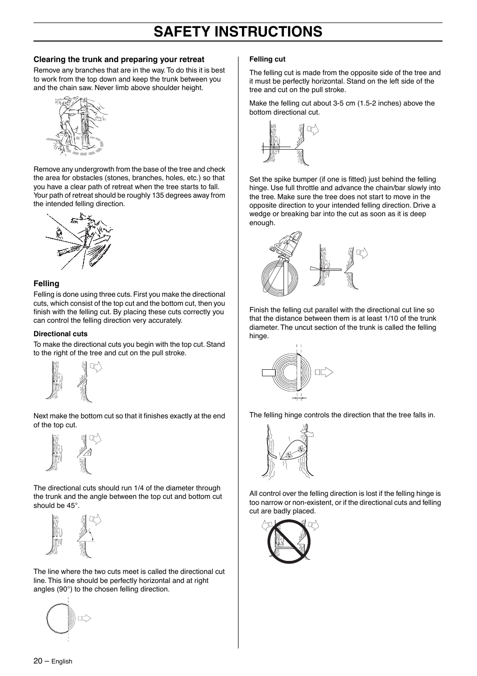 Safety instructions | Jonsered CS2163 User Manual | Page 20 / 36