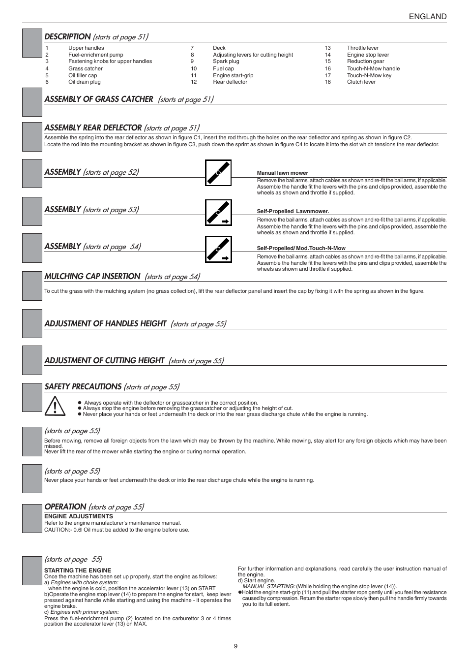 Jonsered LM2147CMD AUTO START User Manual | Page 10 / 61