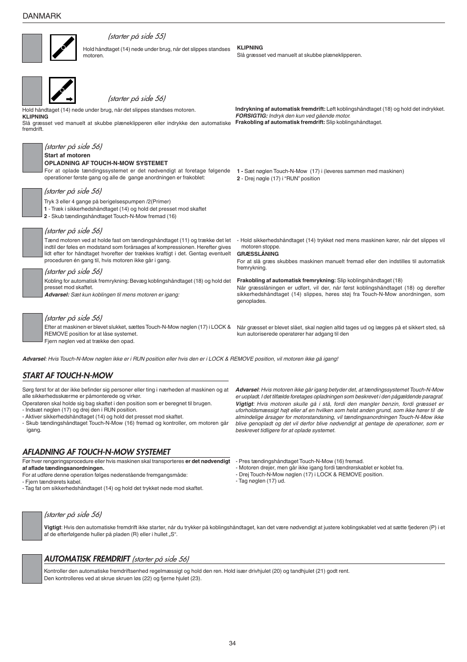 Jonsered LM2147CMD AUTO START User Manual | Page 35 / 61
