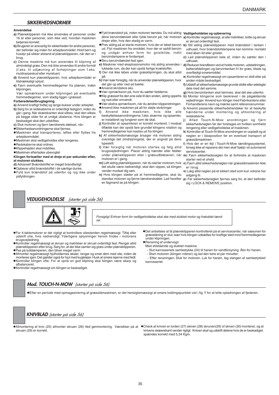 Jonsered LM2147CMD AUTO START User Manual | Page 36 / 61