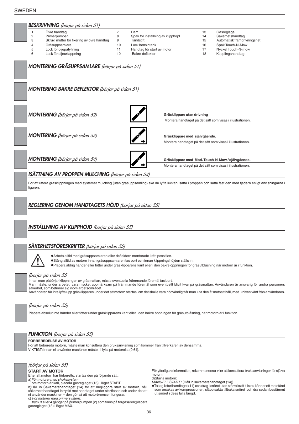 Jonsered LM2147CMD AUTO START User Manual | Page 37 / 61