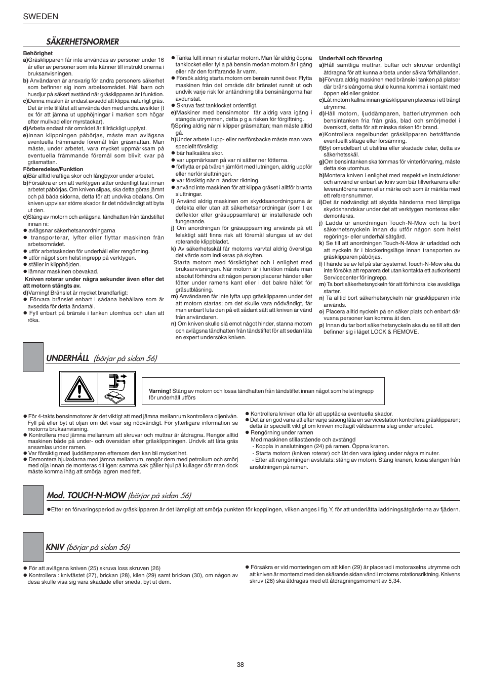 Jonsered LM2147CMD AUTO START User Manual | Page 39 / 61