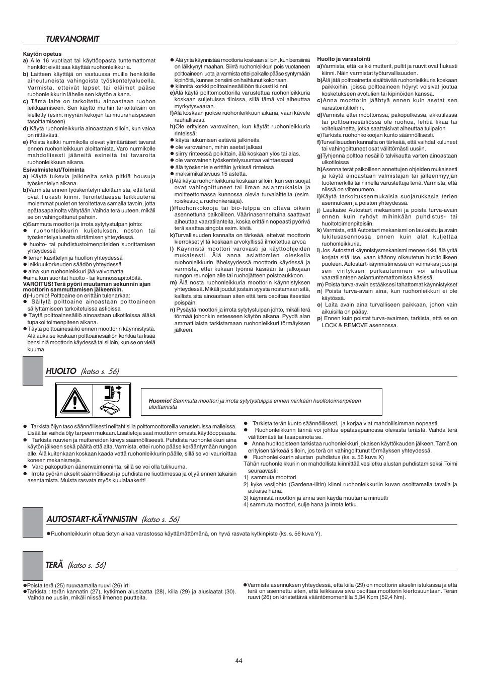 Jonsered LM2147CMD AUTO START User Manual | Page 45 / 61