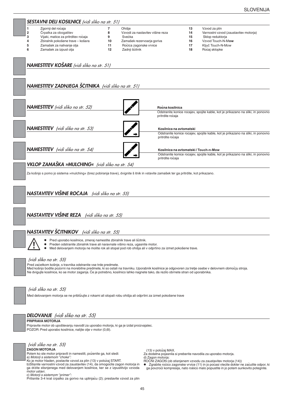 Jonsered LM2147CMD AUTO START User Manual | Page 46 / 61