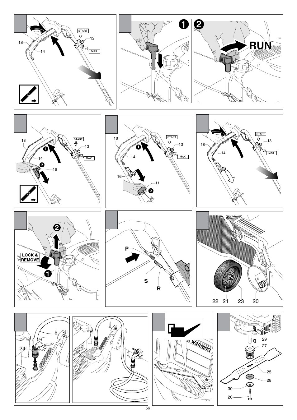 Jonsered LM2147CMD AUTO START User Manual | Page 57 / 61