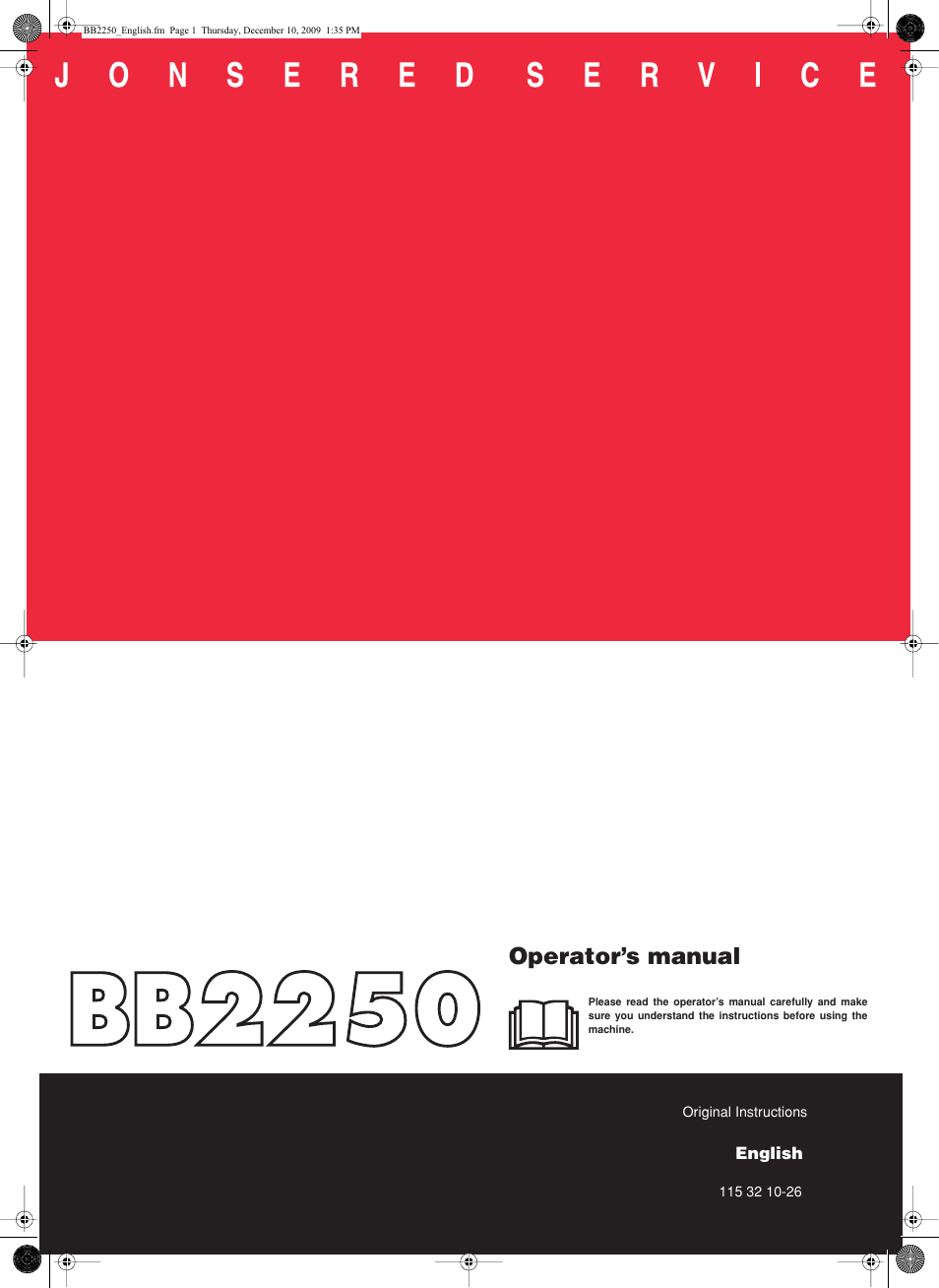 Jonsered BB2250 User Manual | 17 pages