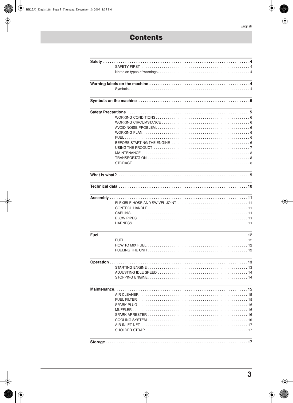 Jonsered BB2250 User Manual | Page 3 / 17