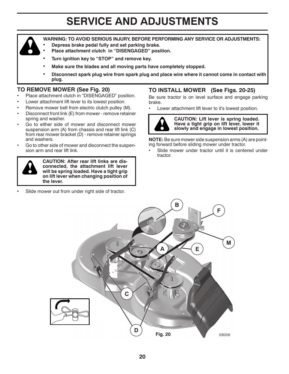 Service and adjustments | Jonsered LT2218A User Manual | Page 20 / 32
