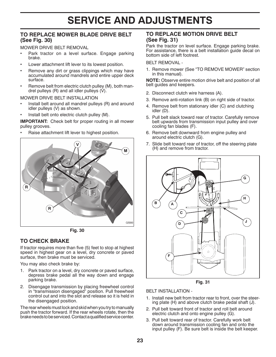 Service and adjustments | Jonsered LT2218A User Manual | Page 23 / 32