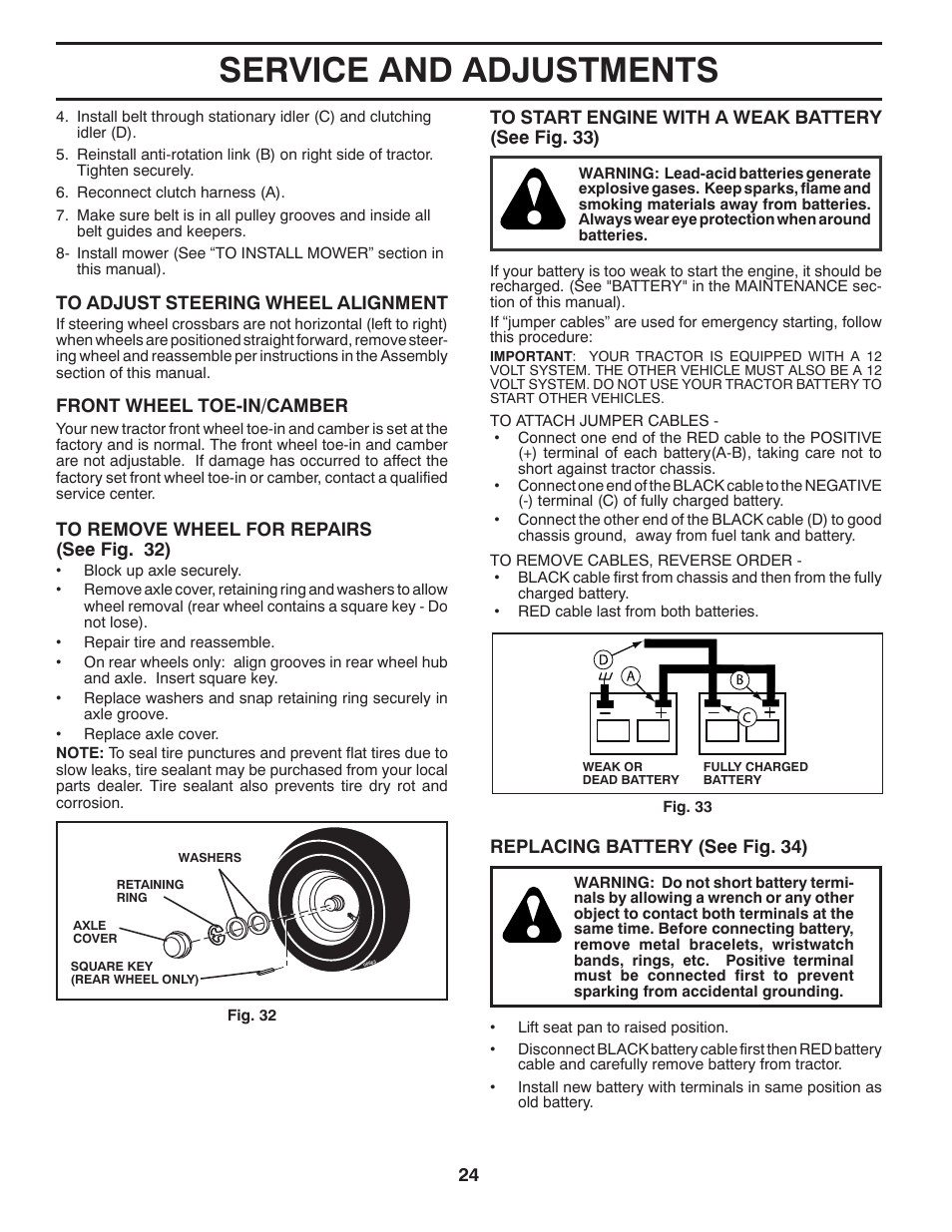 Service and adjustments | Jonsered LT2218A User Manual | Page 24 / 32