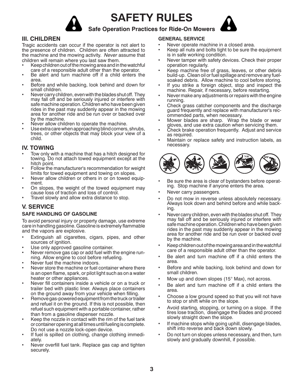 Safety rules | Jonsered LT2218A User Manual | Page 3 / 32
