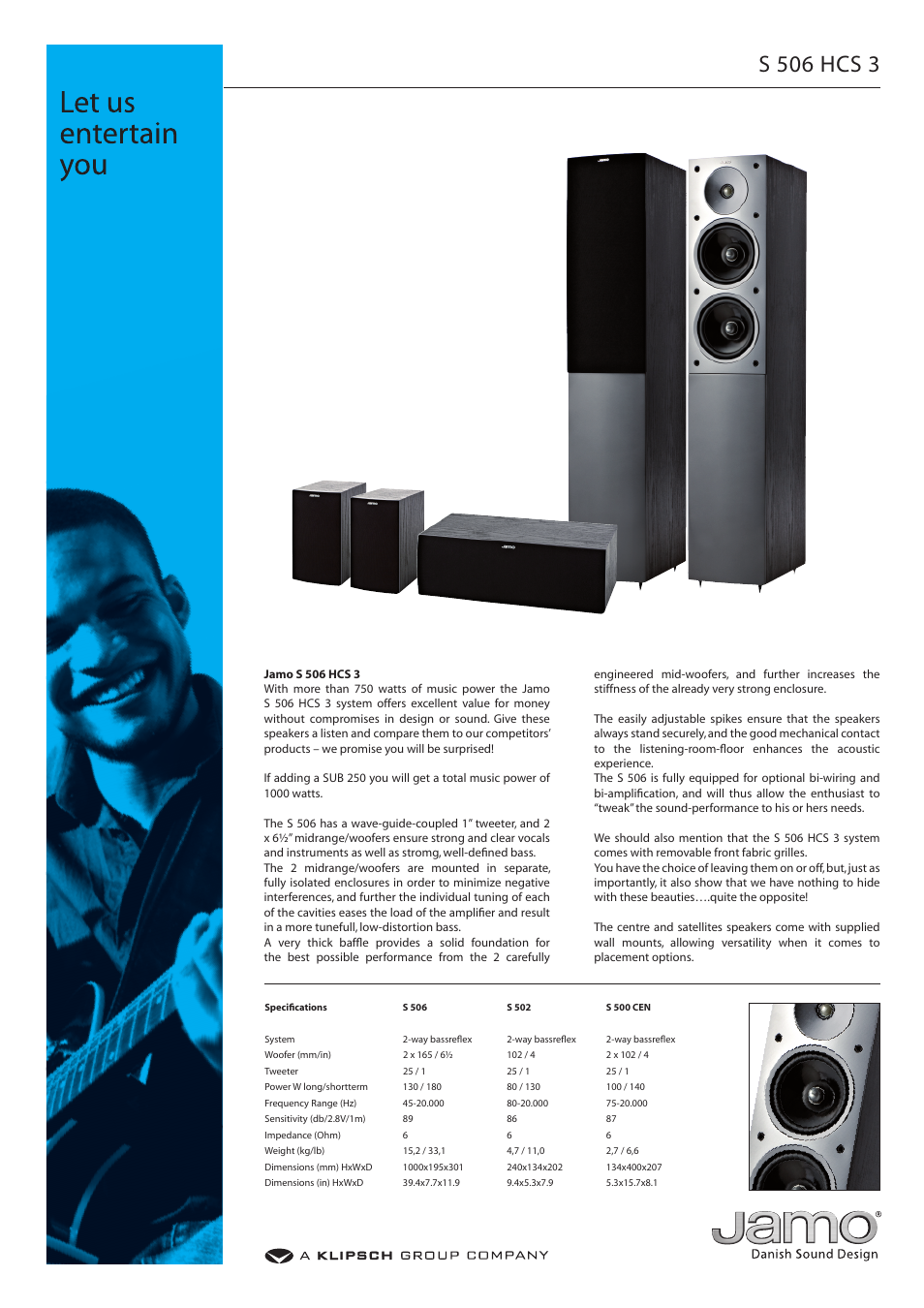 JAMO S 506 HCS 3 User Manual | 1 page