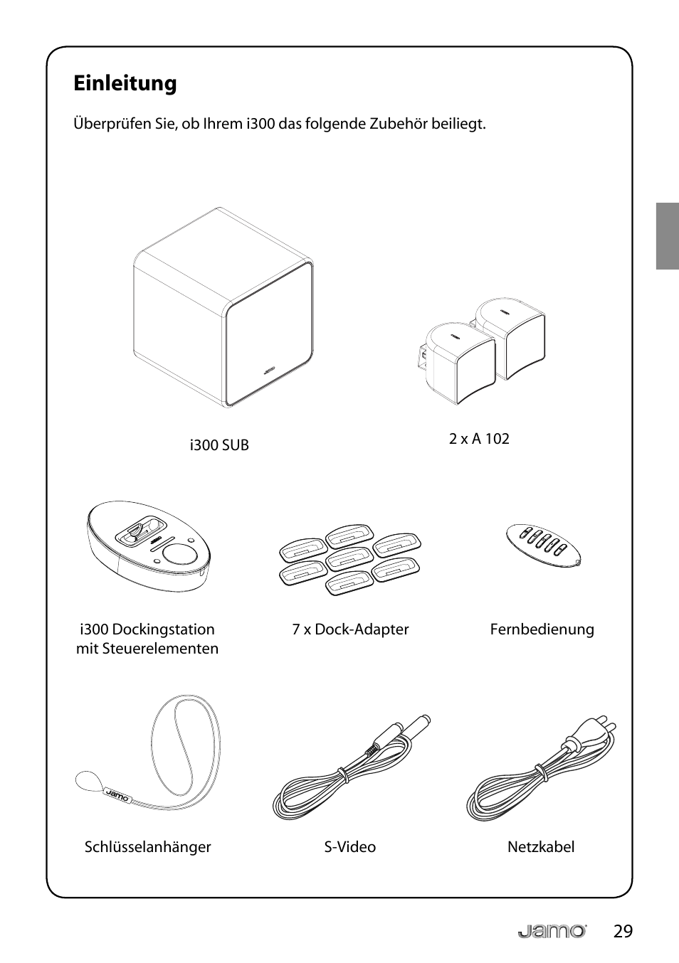 Einleitung | JAMO i Series I300 User Manual | Page 29 / 124