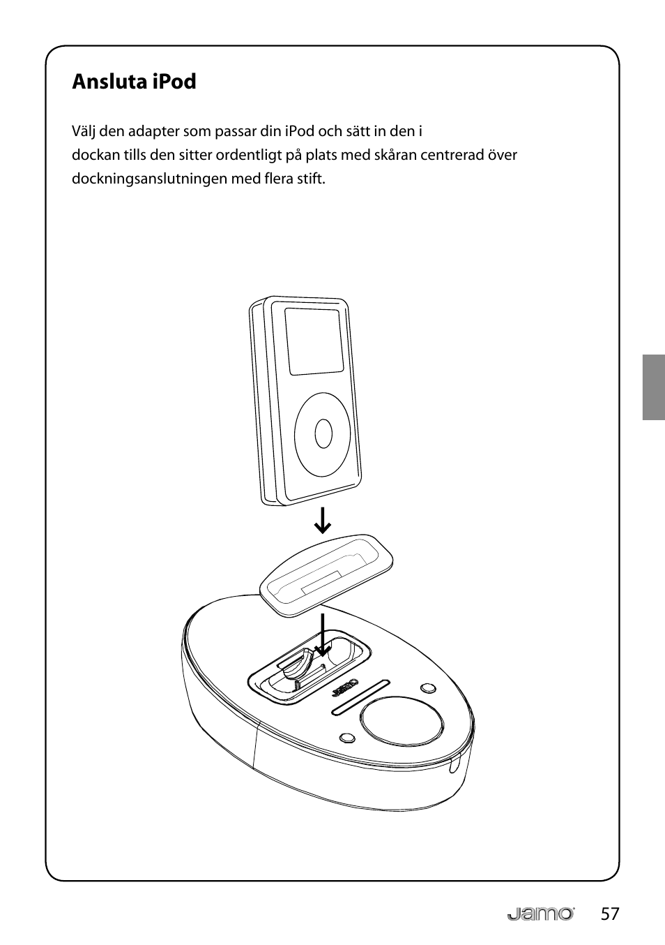 Ansluta ipod | JAMO i Series I300 User Manual | Page 57 / 124