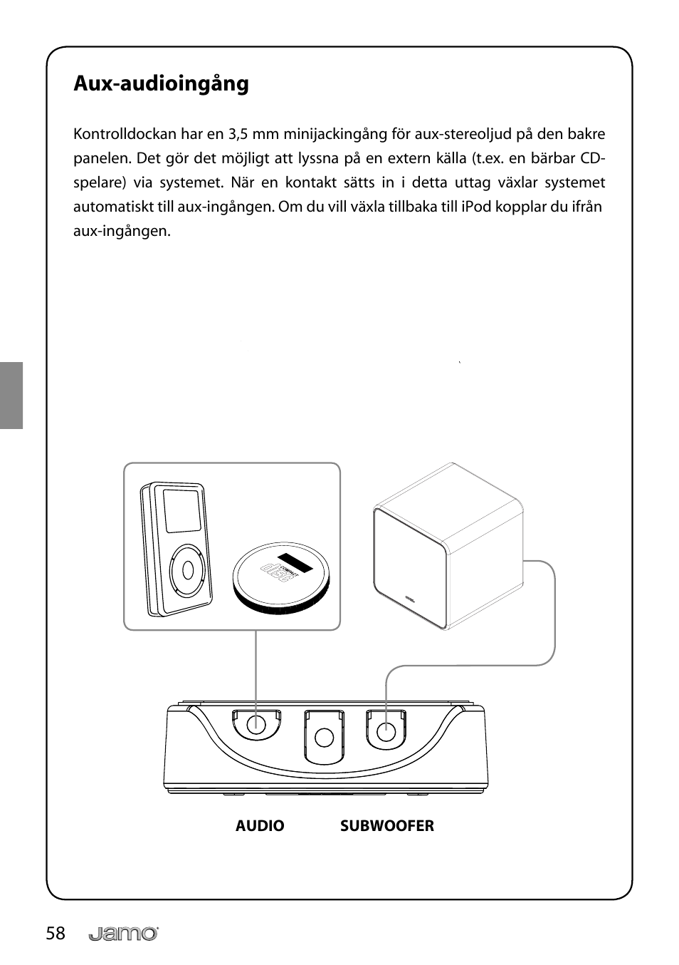 Aux-audioingång | JAMO i Series I300 User Manual | Page 58 / 124