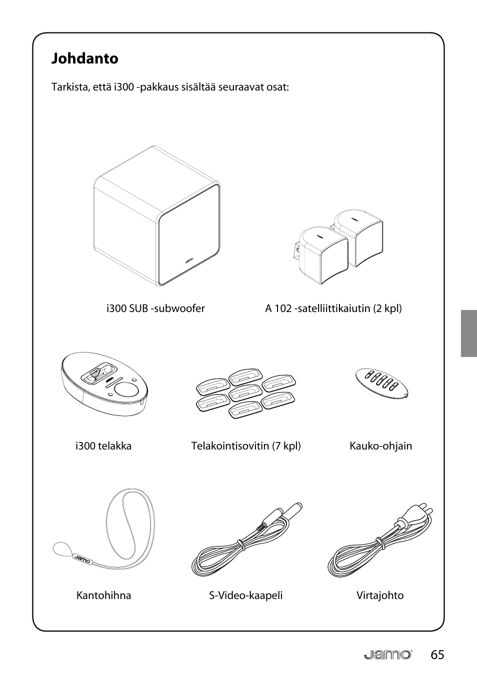 Johdanto | JAMO i Series I300 User Manual | Page 65 / 124