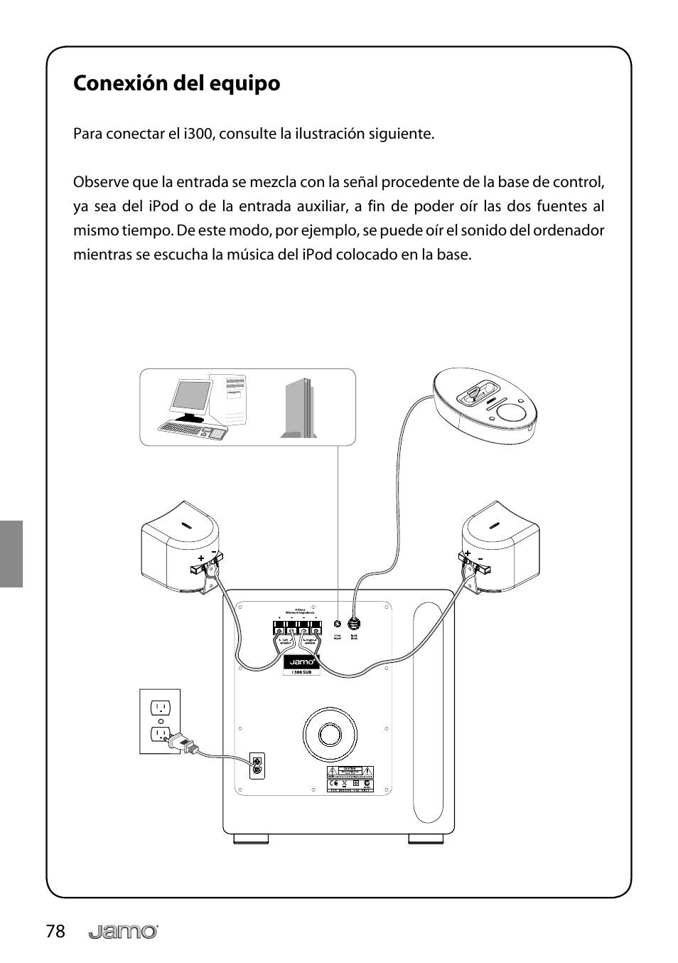 Conexión del equipo | JAMO i Series I300 User Manual | Page 78 / 124