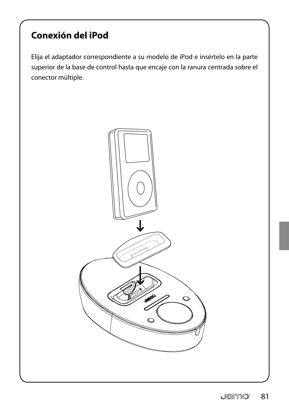 Conexión del ipod | JAMO i Series I300 User Manual | Page 81 / 124