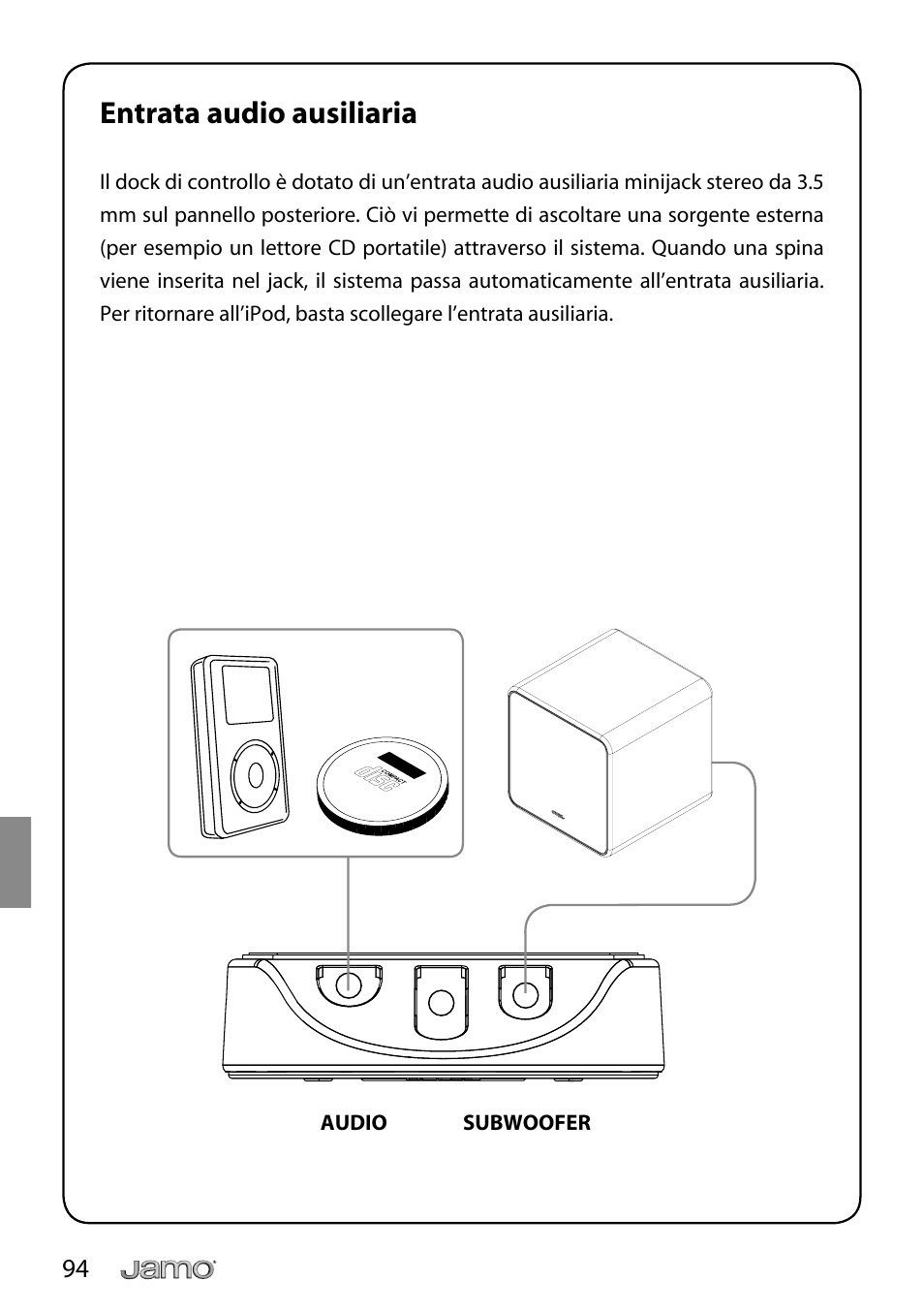 Entrata audio ausiliaria | JAMO i Series I300 User Manual | Page 94 / 124