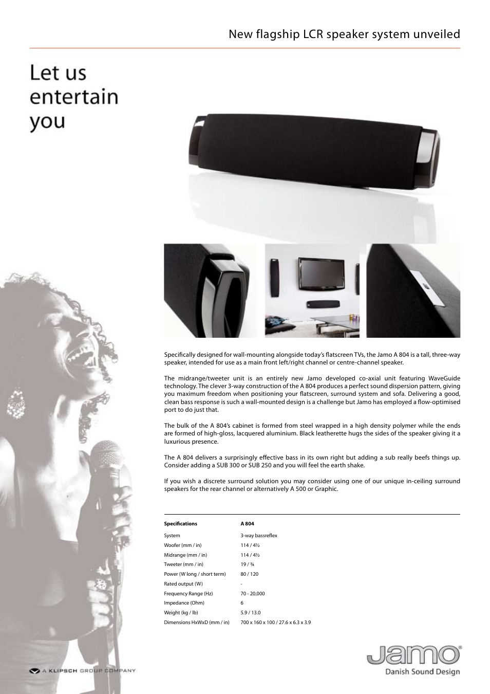 JAMO A804 User Manual | 1 page