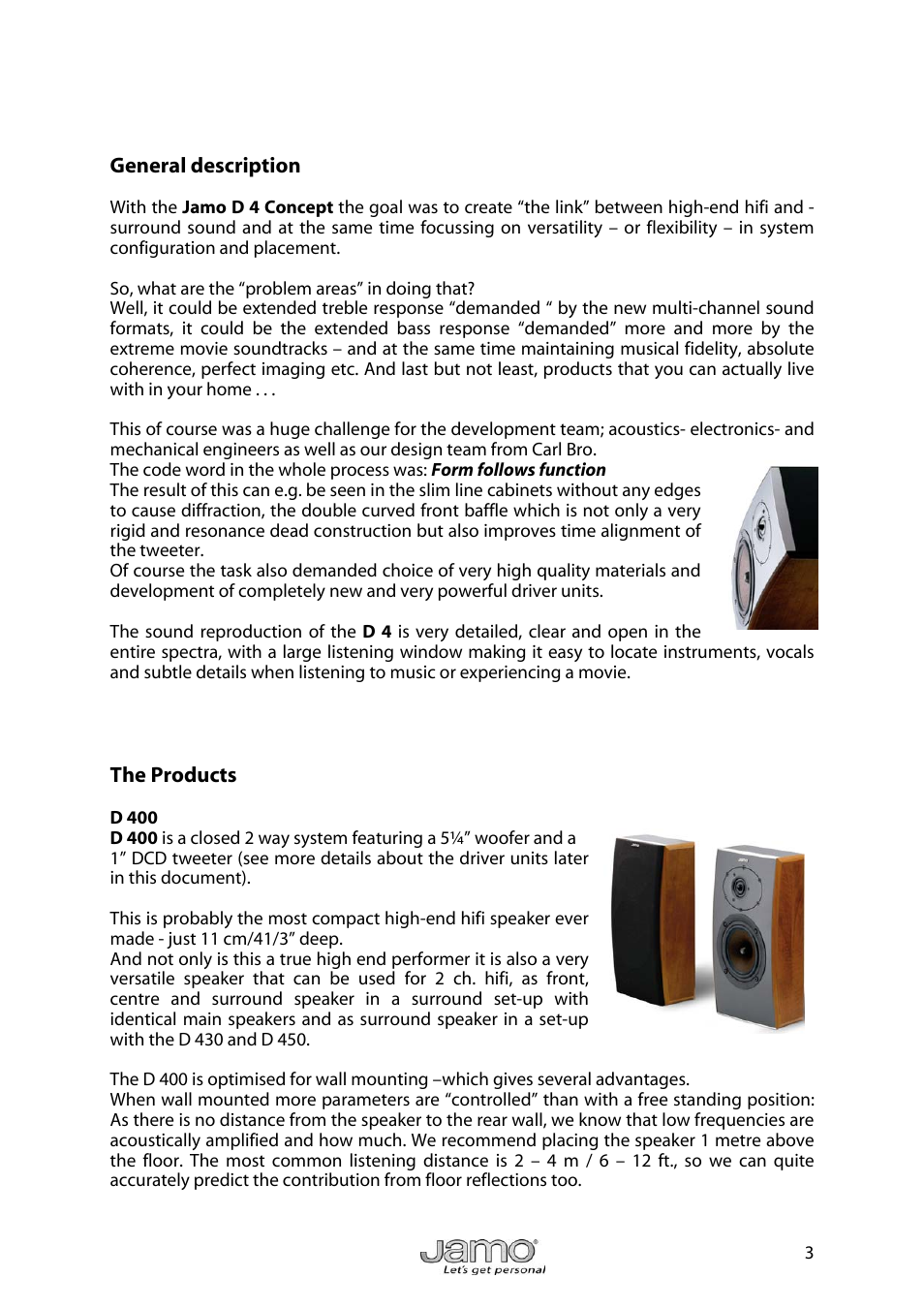 JAMO D 4 User Manual | Page 3 / 12