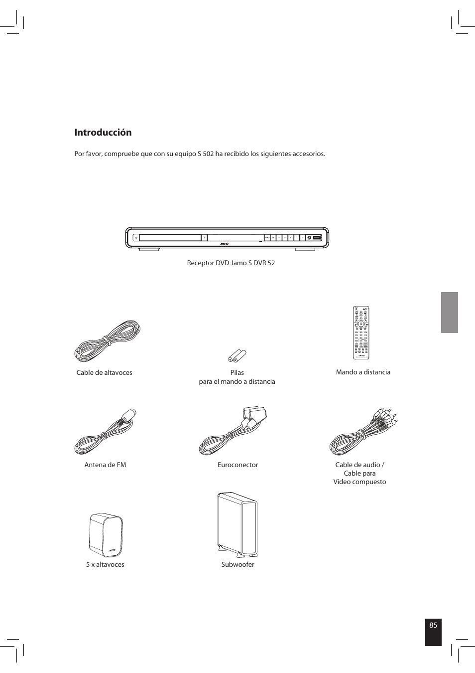 Introducción | JAMO S 502 User Manual | Page 85 / 124