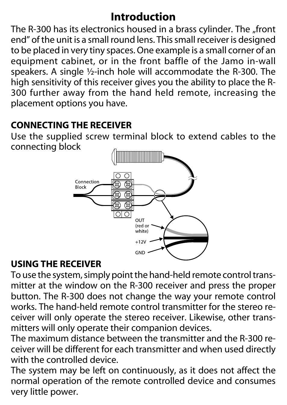 Introduction | JAMO R-300 User Manual | Page 2 / 4