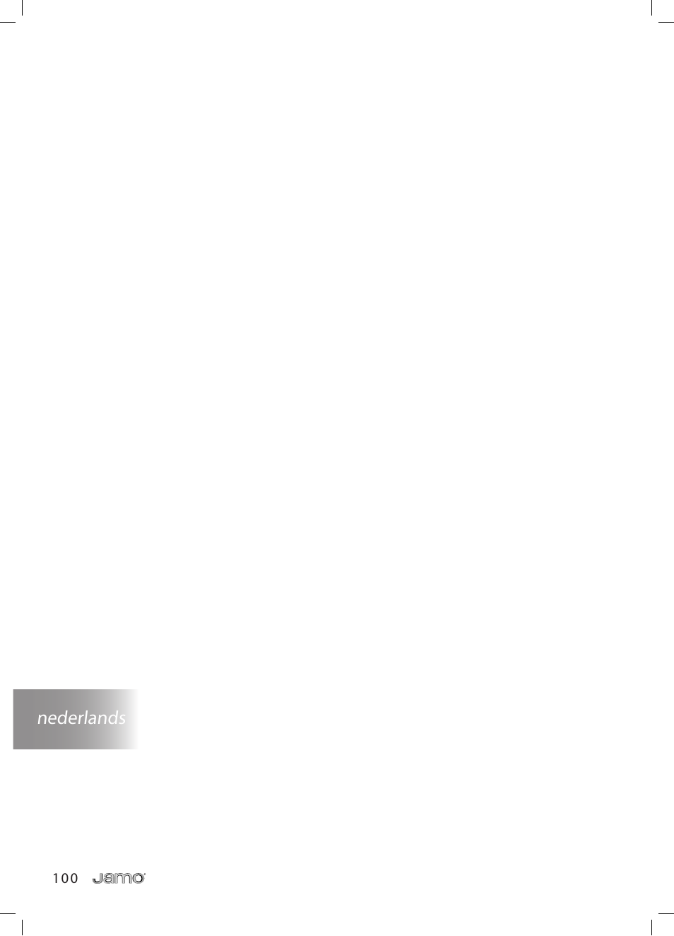 Nederlands | JAMO R 907 User Manual | Page 100 / 122