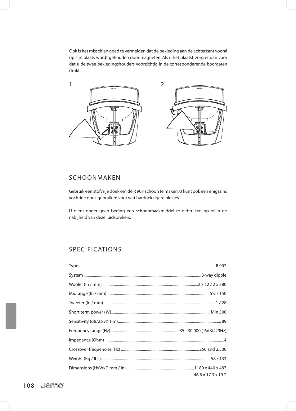 JAMO R 907 User Manual | Page 108 / 122