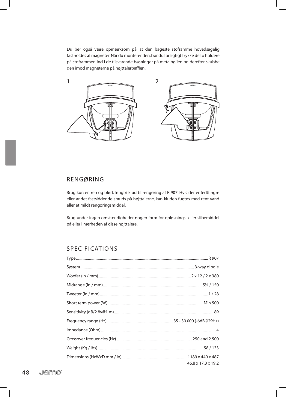 JAMO R 907 User Manual | Page 48 / 122