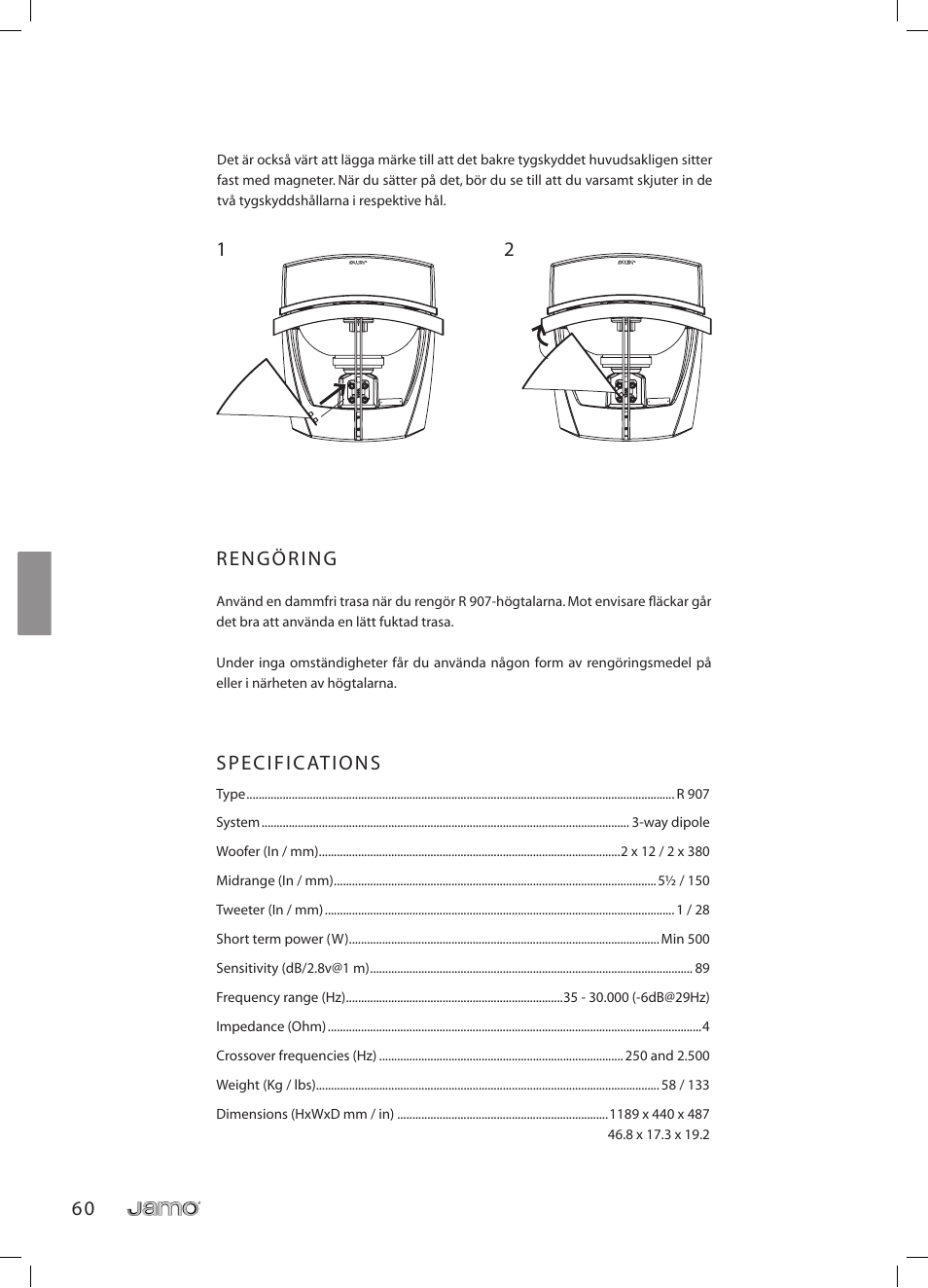 JAMO R 907 User Manual | Page 60 / 122