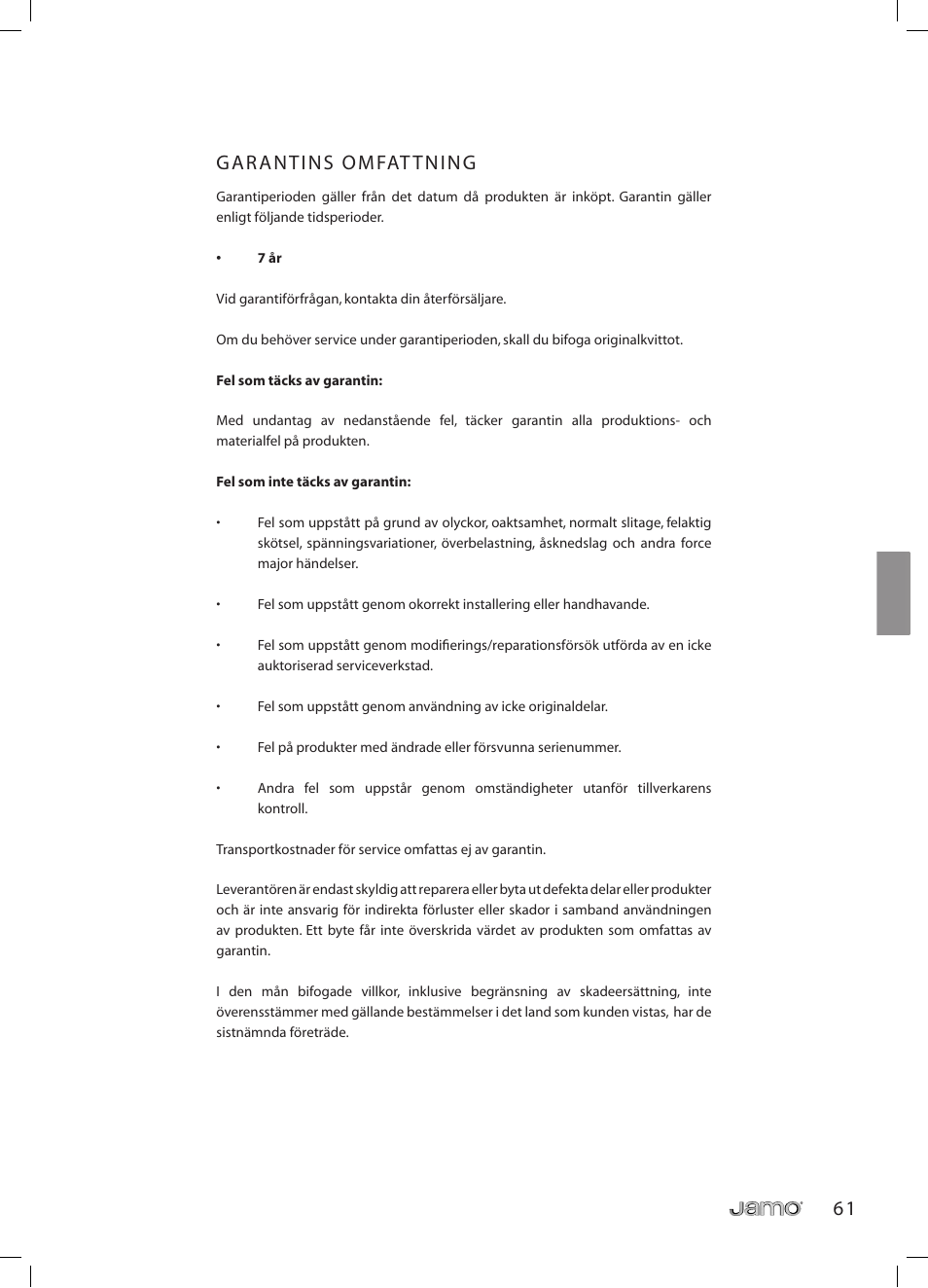 JAMO R 907 User Manual | Page 61 / 122