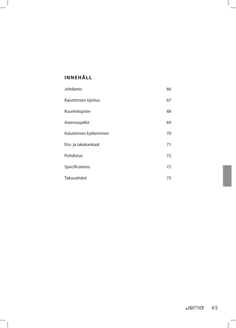 JAMO R 907 User Manual | Page 65 / 122