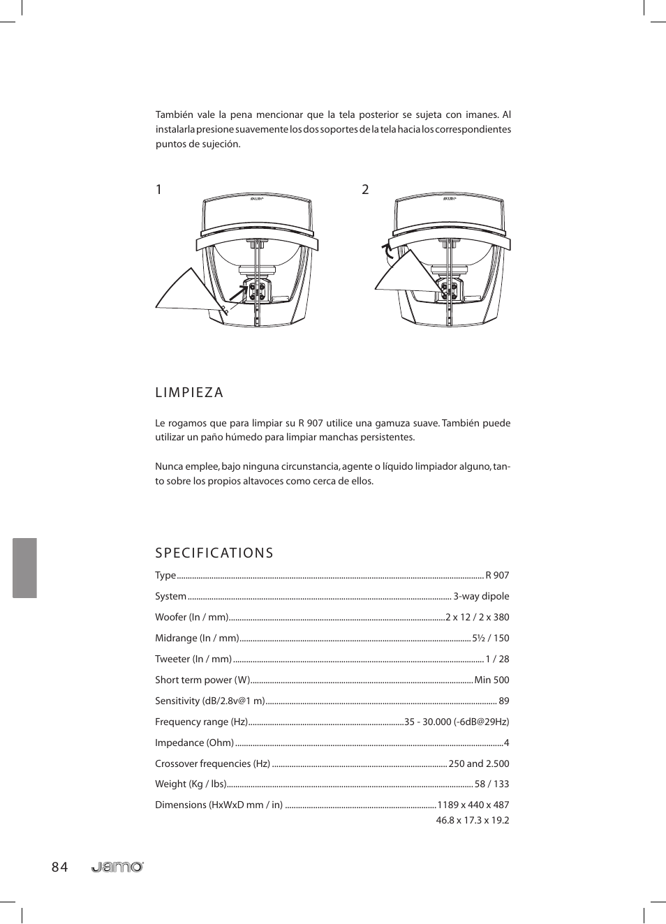 JAMO R 907 User Manual | Page 84 / 122
