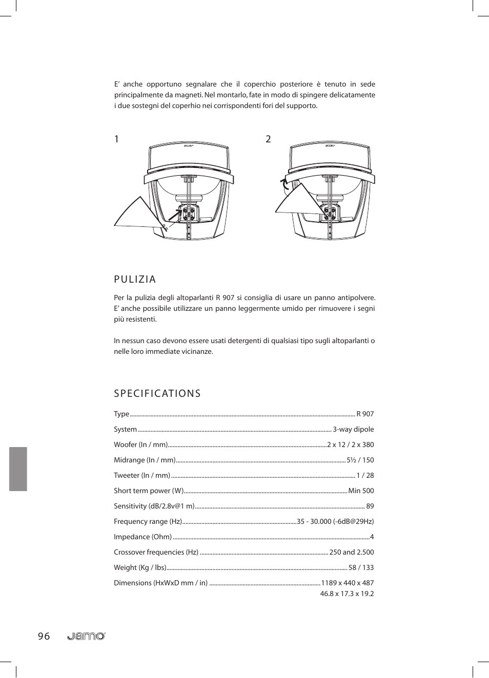JAMO R 907 User Manual | Page 96 / 122