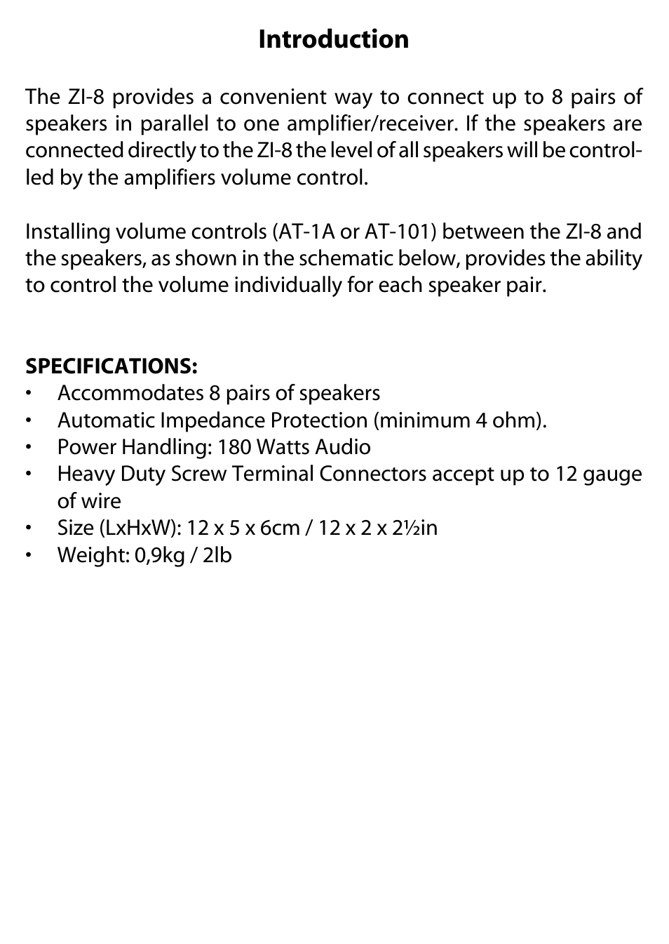 Introduction | JAMO ZI-8 User Manual | Page 2 / 4