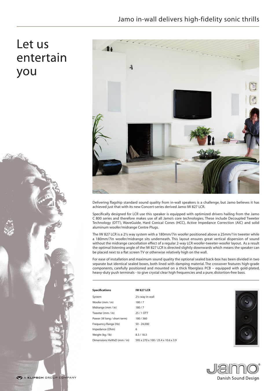 JAMO IW 827 LCR User Manual | 1 page