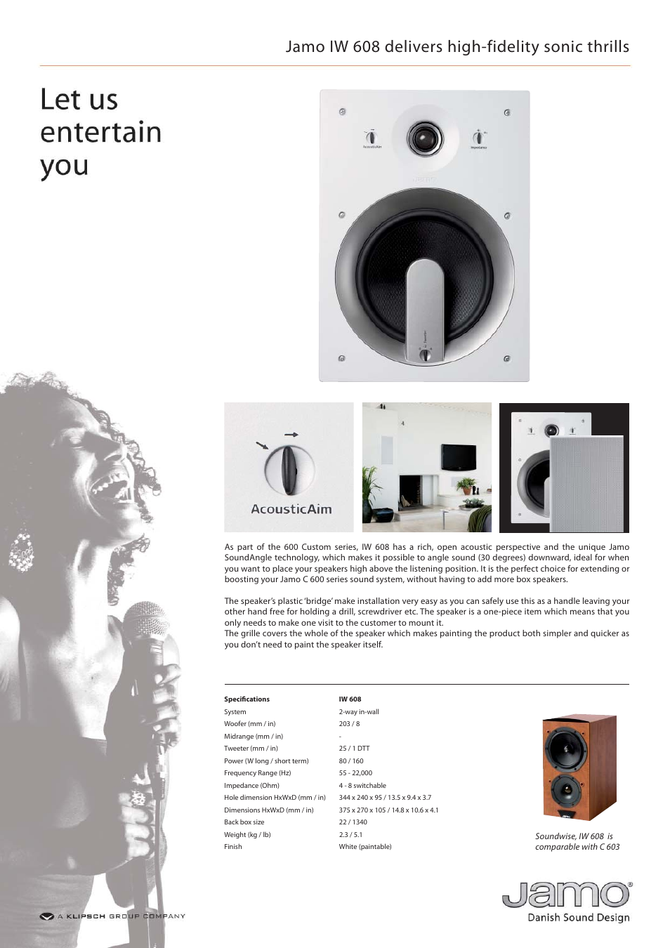 JAMO IW 608 User Manual | 1 page