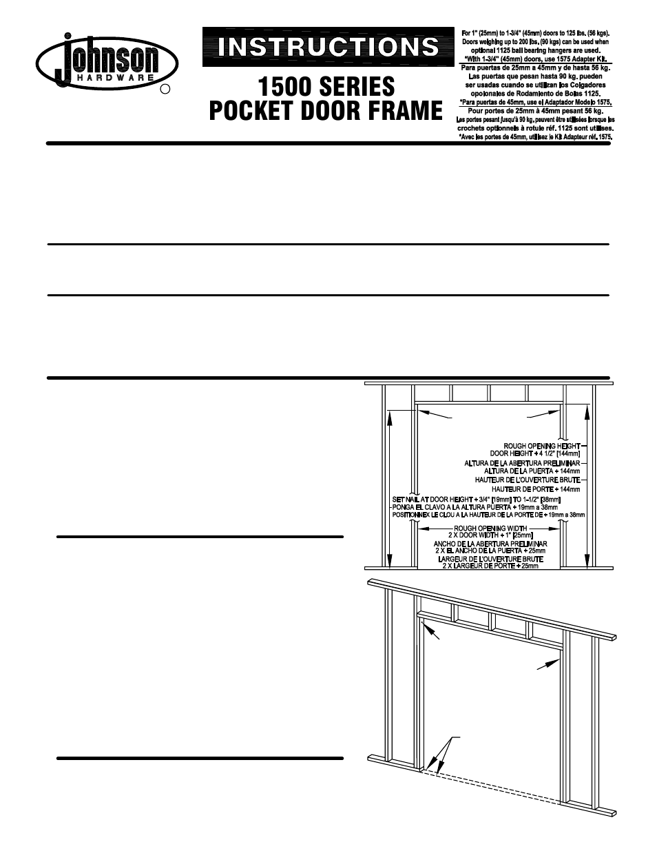 Johnson Hardware 152868PF User Manual | 4 pages