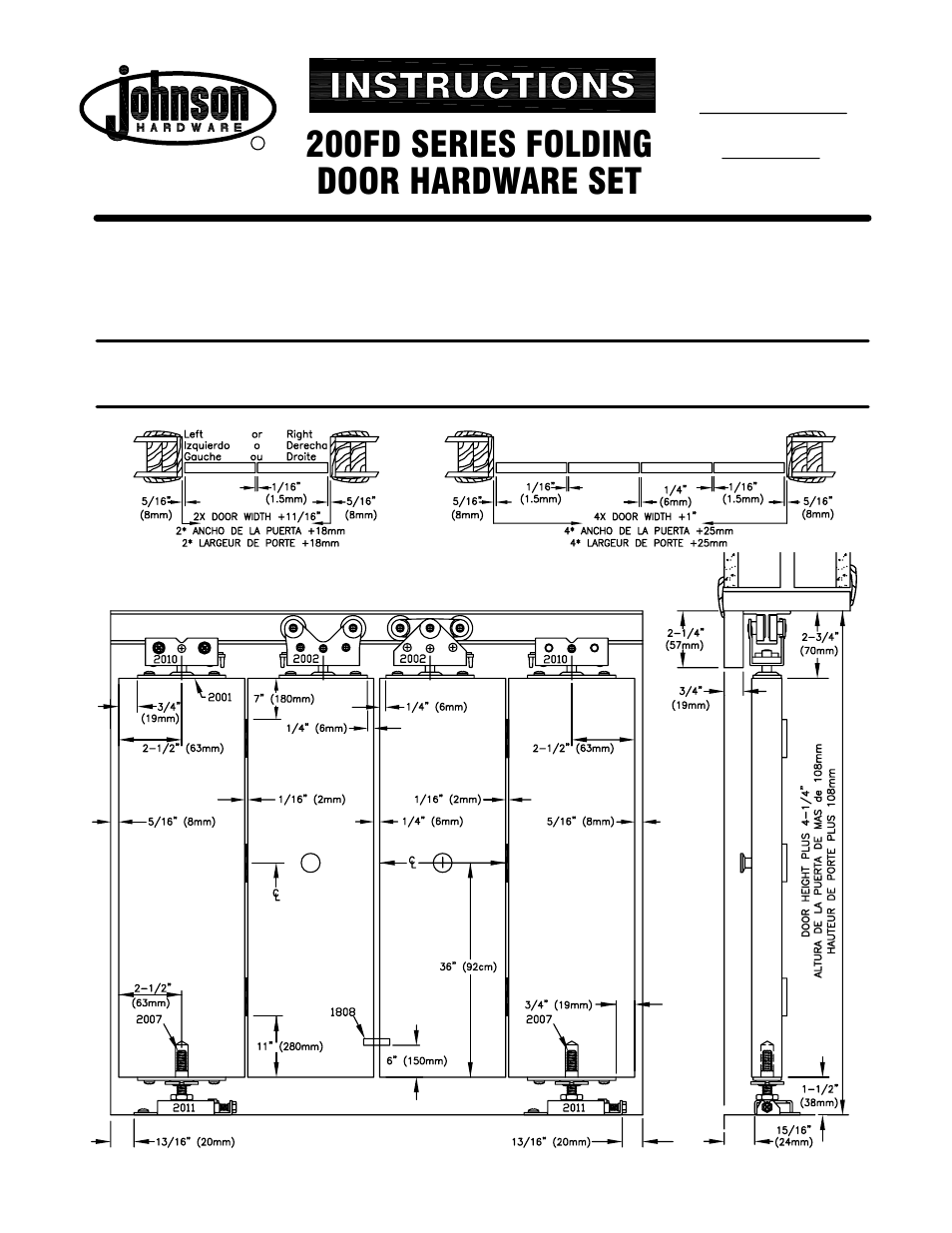 Johnson Hardware IN200FLD User Manual | 4 pages