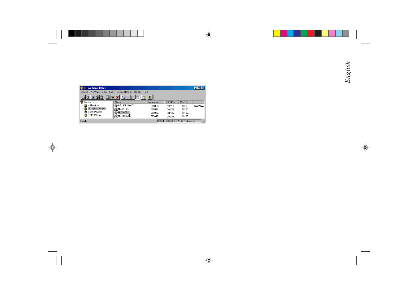 English using jetadmin | Japan Tiger 7100e+ User Manual | Page 139 / 160